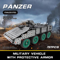 HKM-344019 Metal Military Armored Car Model Kit - 797 PCS Stainless Steel 3D Construction Puzzle Toy for Ages 8 and Up