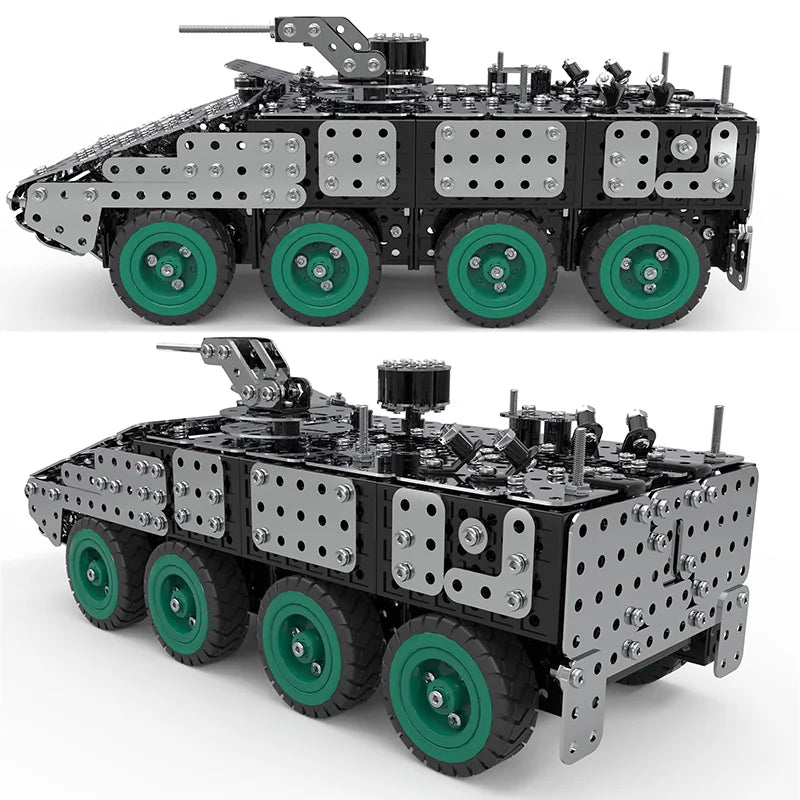HKM-344019 Metal Military Armored Car Model Kit - 797 PCS Stainless Steel 3D Construction Puzzle Toy for Ages 8 and Up