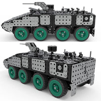 HKM-344019 Metal Military Armored Car Model Kit - 797 PCS Stainless Steel 3D Construction Puzzle Toy for Ages 8 and Up