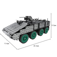 HKM-344019 Metal Military Armored Car Model Kit - 797 PCS Stainless Steel 3D Construction Puzzle Toy for Ages 8 and Up