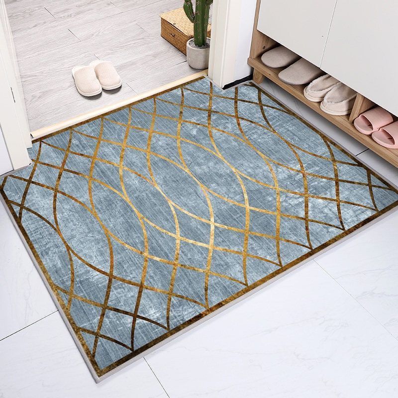 HKM-344275 Dirt-Resistant Flannel Carpet Mat for Entryway, Bedroom, and Living Room - Anti-Slip Water Absorbent Design