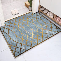 HKM-344275 Dirt-Resistant Flannel Carpet Mat for Entryway, Bedroom, and Living Room - Anti-Slip Water Absorbent Design