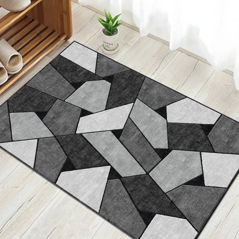 HKM-344275 Dirt-Resistant Flannel Carpet Mat for Entryway, Bedroom, and Living Room - Anti-Slip Water Absorbent Design
