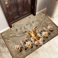 HKM-344275 Dirt-Resistant Flannel Carpet Mat for Entryway, Bedroom, and Living Room - Anti-Slip Water Absorbent Design