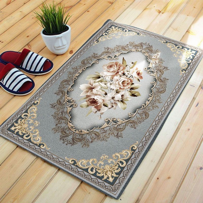 HKM-344275 Dirt-Resistant Flannel Carpet Mat for Entryway, Bedroom, and Living Room - Anti-Slip Water Absorbent Design
