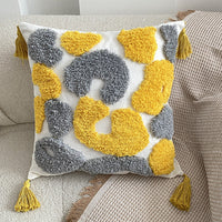 HKM-344403 Bohemian Tufted Pentagram Pillow - Cotton, Multiple Geometric Designs