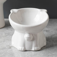 HKM-344467 Ceramic High Foot Cat Bowl for Stylish Pet Dining - Available in Multiple Colors
