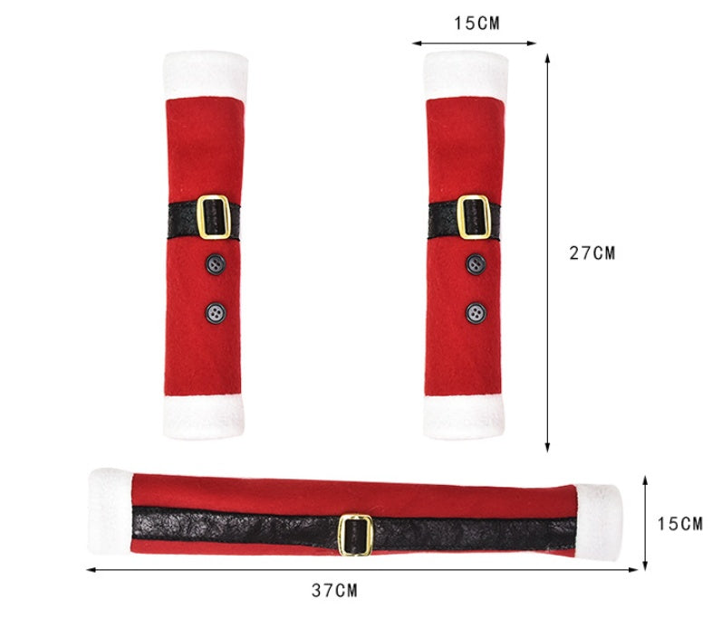 HKM-345043 Flannelette Three-Piece Christmas Refrigerator Handle Gloves Set