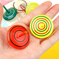 HKM-345171 Colorful Wooden Spinning Top Fidget Toy for Stress Relief - 3 Pack Set