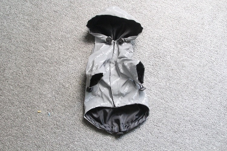 HKM-345235 Windproof Reflective Raincoat for Pets - Casual Polyester Outerwear