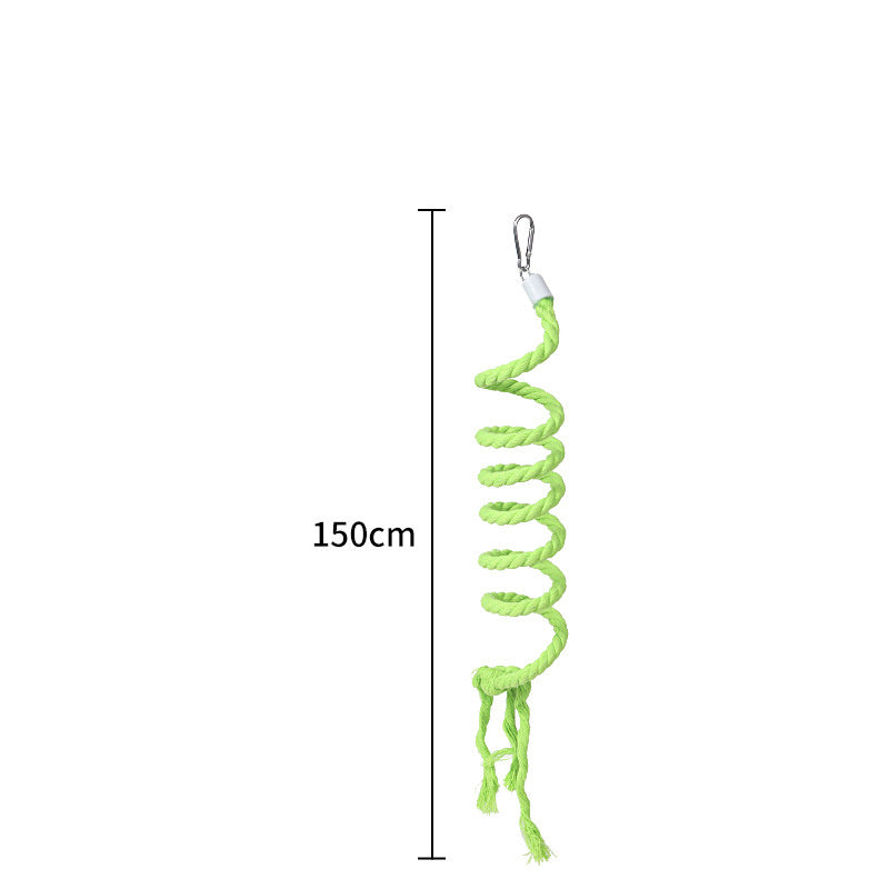 HKM-345363 Gradient Color Bird Rope Perch Stand for Cockatiels, Parakeets, and Sugar Gliders - Bendable Climbing Toy