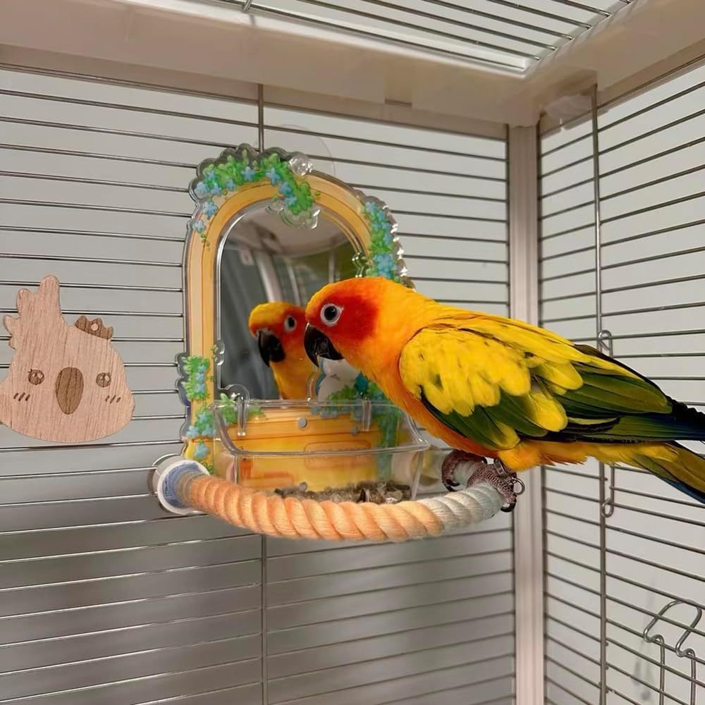 HKM-345363 Gradient Color Bird Rope Perch Stand for Cockatiels, Parakeets, and Sugar Gliders - Bendable Climbing Toy
