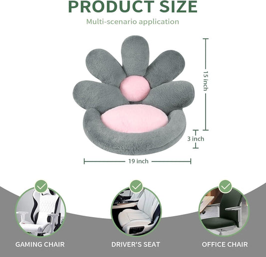 HKM-345427 Comfy Flower-Shaped Cat Scratching Board Cushion - 19 Inch Plush Seat Pillow for Gaming and Relaxation