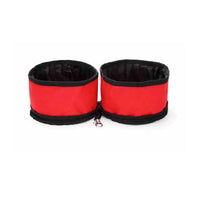 HKM-345619 Portable Folding Double Pet Bowl - Waterproof Oxford Cloth Travel Dish, Space-Saving Design