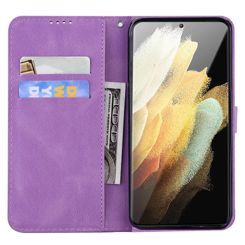HKM-345683 Embossed Leather Phone Case with Big Bowknot for Apple and Samsung Models