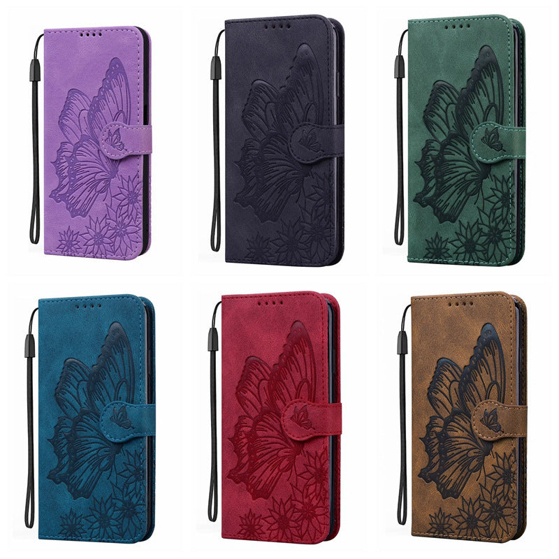 HKM-345683 Embossed Leather Phone Case with Big Bowknot for Apple and Samsung Models