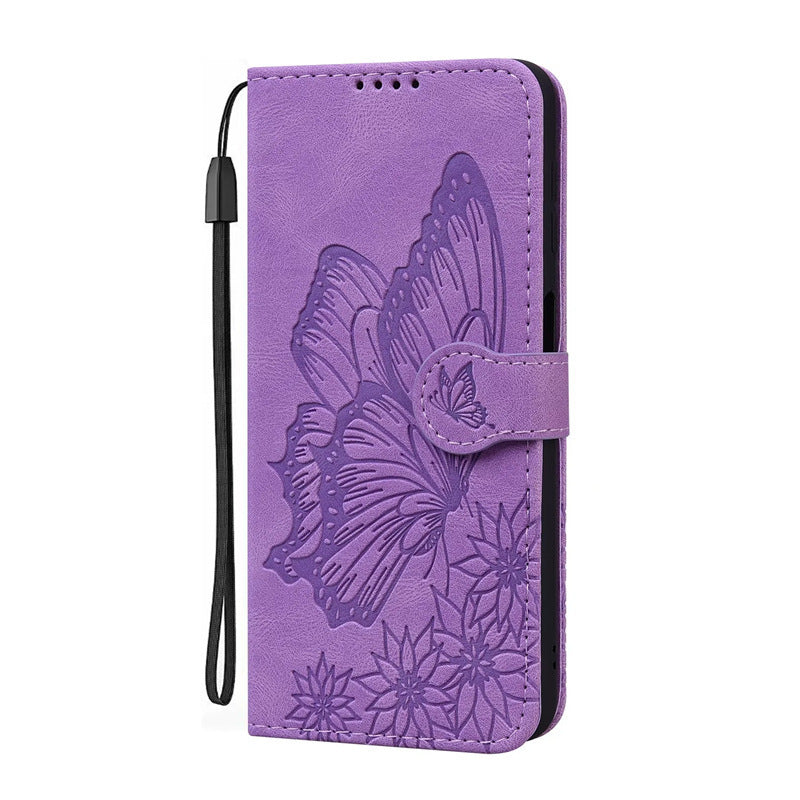 HKM-345683 Embossed Leather Phone Case with Big Bowknot for Apple and Samsung Models