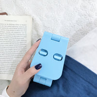 HKM-345811 Folding Mobile Phone Stand with Adjustable Support - ABS Material in Green, White, Black, and Pink