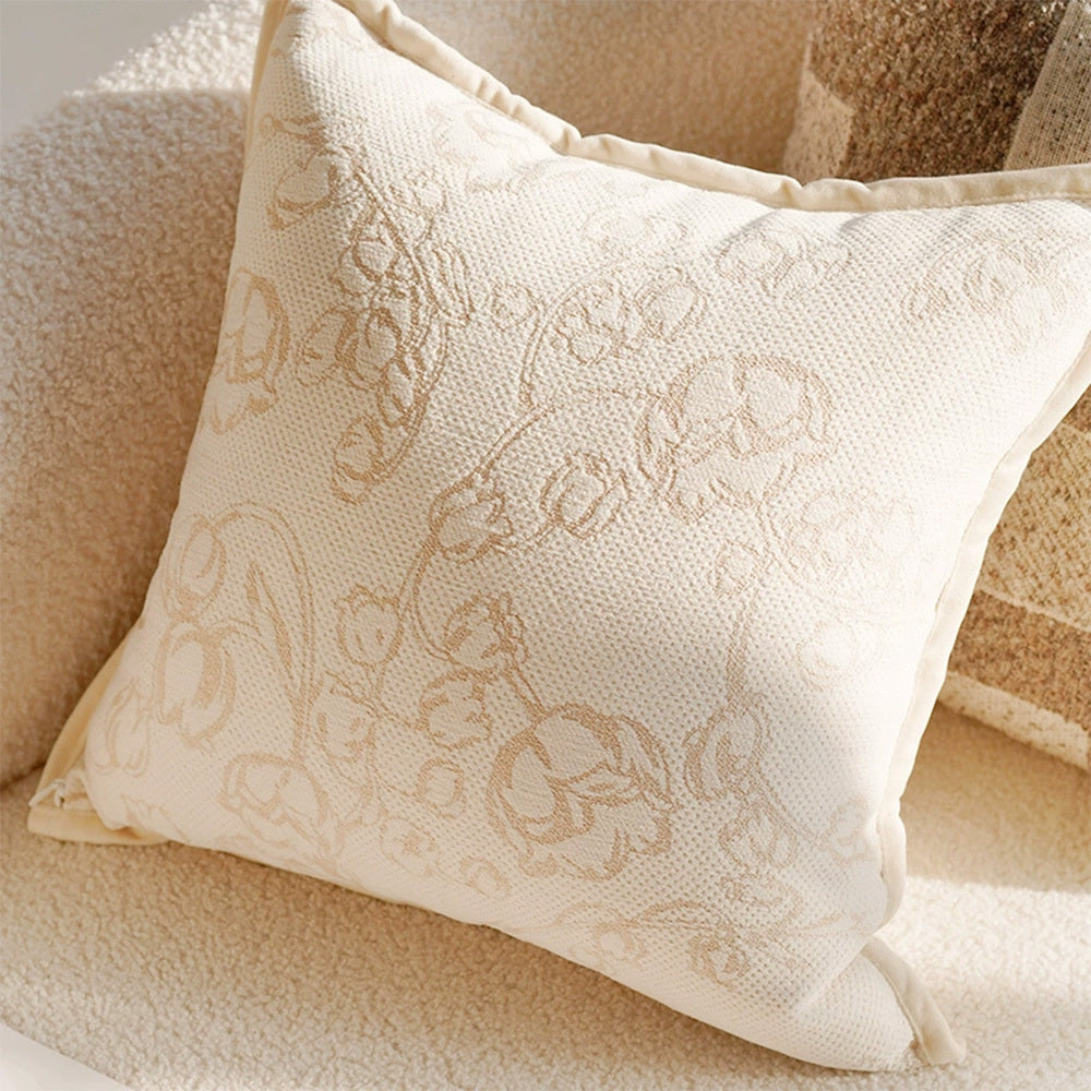 HKM-345875 Nordic Style Geometric Throw Pillow Cover with Tassels - Caramel Cotton Linen Blend, 45x45CM / 30x50CM