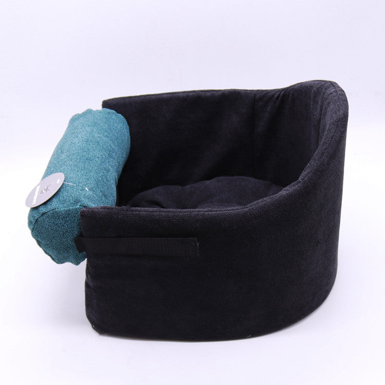 HKM-345875 Removable Washable Cloth Car Armrest Box for Pets in Green and Black