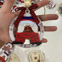 HKM-345875 Wooden Bell Pendant Christmas Decoration - Boxwood Double-Layer Craft Ornament (9x10cm)