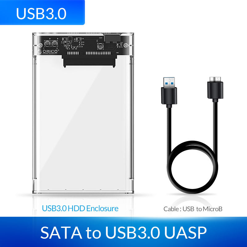 HKM-345939 2.5 Inch SATA Mobile Hard Disk Enclosure, High Hardness PC, USB 3.0 Interface, Tool-Free Installation, Compatible with Windows and Mac
