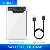 HKM-345939 2.5 Inch SATA Mobile Hard Disk Enclosure, High Hardness PC, USB 3.0 Interface, Tool-Free Installation, Compatible with Windows and Mac