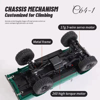 HKM-346003 1/16 Scale 4WD Electric Off-Road Rock Crawler Remote Control Truck for Boys and Teens