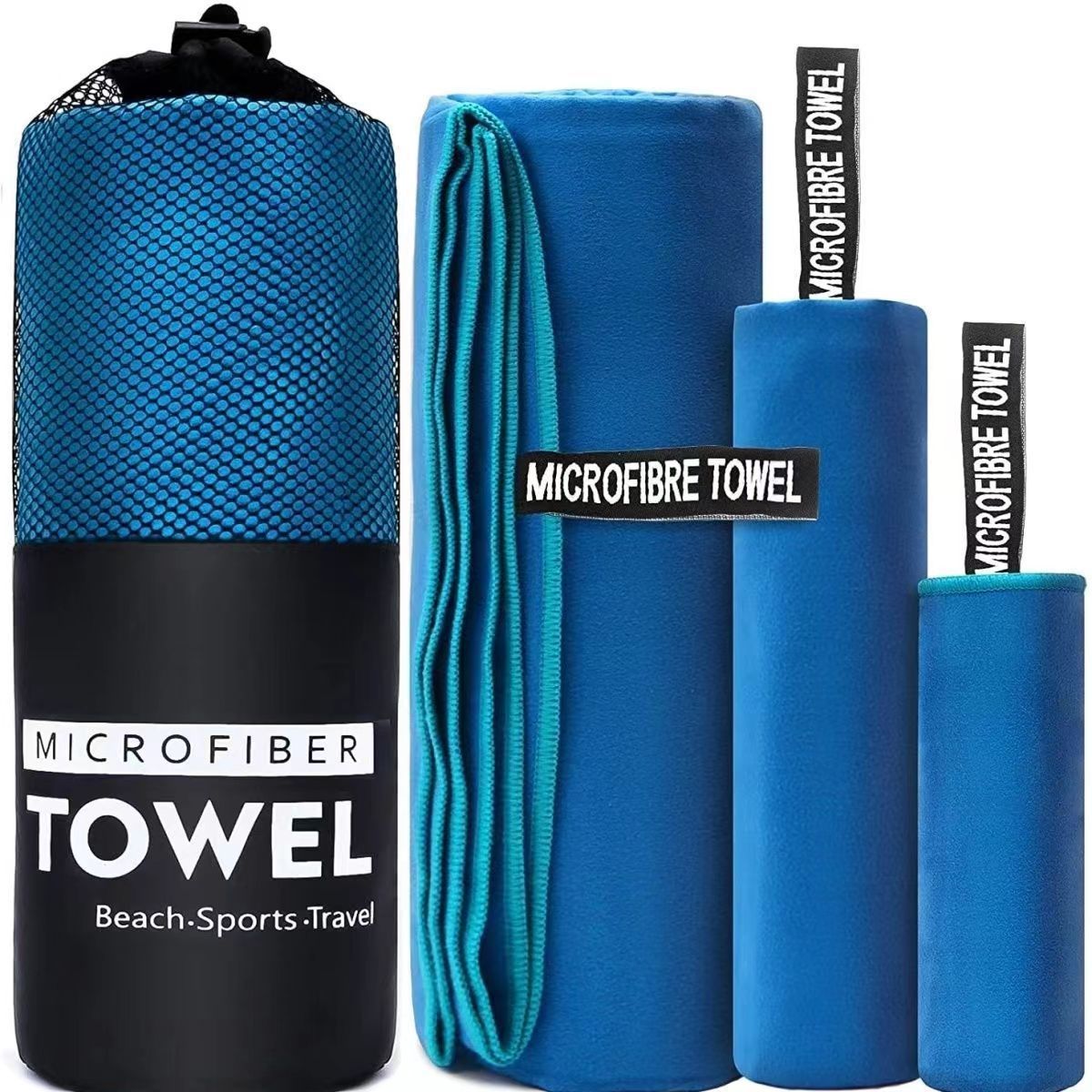 KTX-346003 Microfiber Quick-Drying Sports Yoga Towel - Stripe Design, Available in Multiple Colors & Sizes