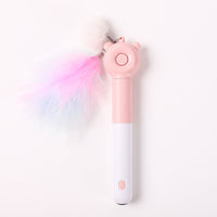 HKM-346067 Cat Laser Play Sticks with Feather Bells - Colorful and Engaging Toy for Feline Fun