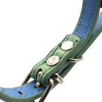 HKM-346259 Floral Small Dog and Cat Collars in Red, Green, Black, and Rose – Durable PU Material