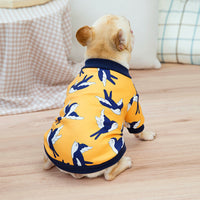 HKM-346323 Casual Yellow & Dark Blue Bullfighting Dog Sweatshirt - Multiple Sizes Available