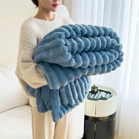 HKM-346515 Double-Sided Thick Bubble Velvet Blanket in Soft Colors for All-Season Comfort