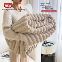 HKM-346515 Double-Sided Thick Bubble Velvet Blanket in Soft Colors for All-Season Comfort