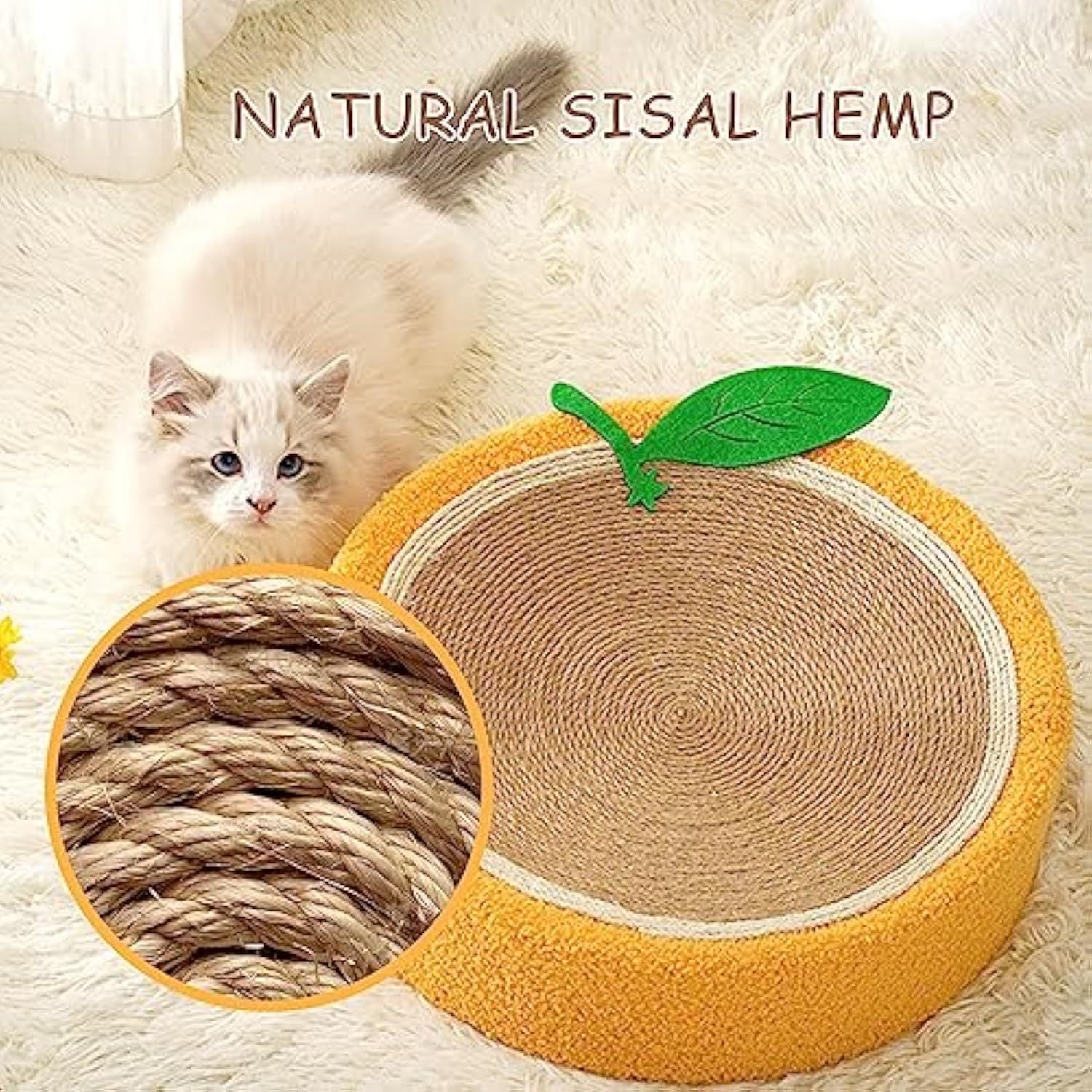 HKM-346515 Round Sisal Cat Scratching Board & Bed - Multi-Purpose Cat Toy for Healthy Scratching and Sleeping