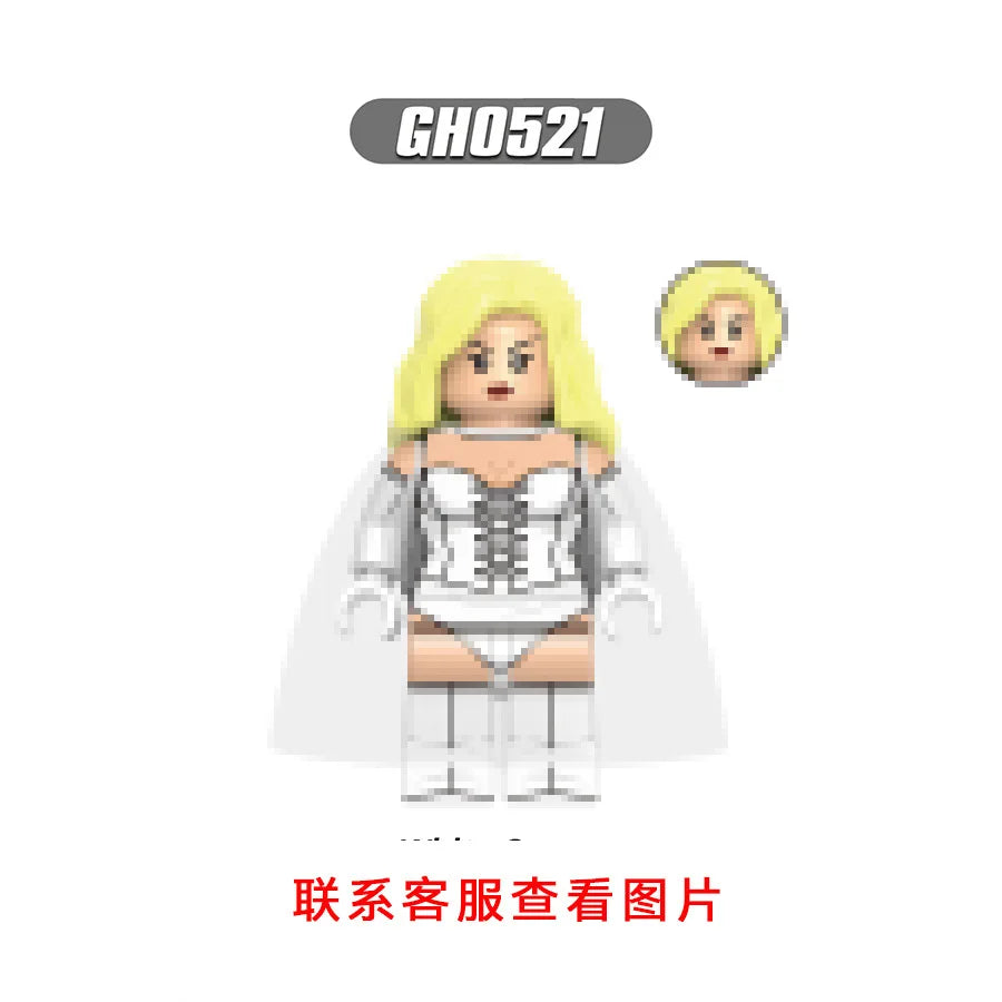 KTX-346579 Mini Cartoon Character Plastic Building Block Toy Set for Ages 2-14, Eco-Friendly Assembly Kit