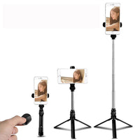 HKM-346963 Portable Tripod Selfie Stand with Bluetooth Remote for iPhone, Adjustable 360° Phone Clip and Aluminum Alloy Design