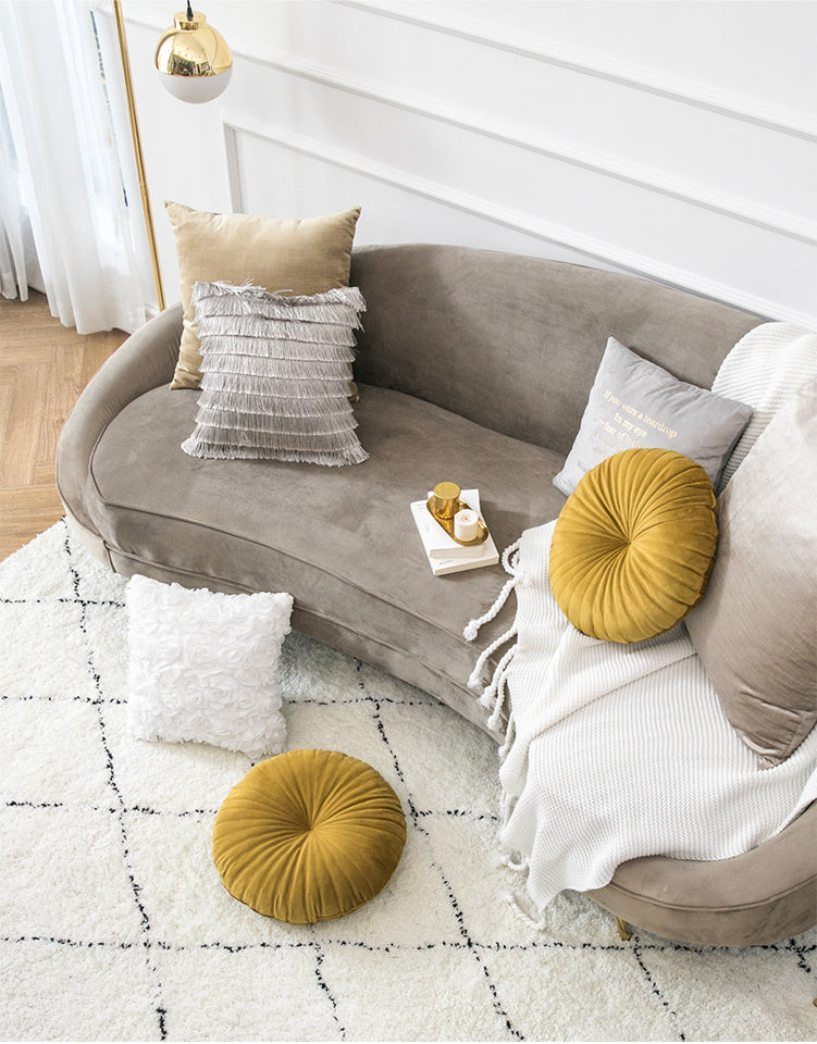 HKM-347027 Small Velvet Pumpkin Pillow - Nordic Style, Plush Material, 38x38 cm