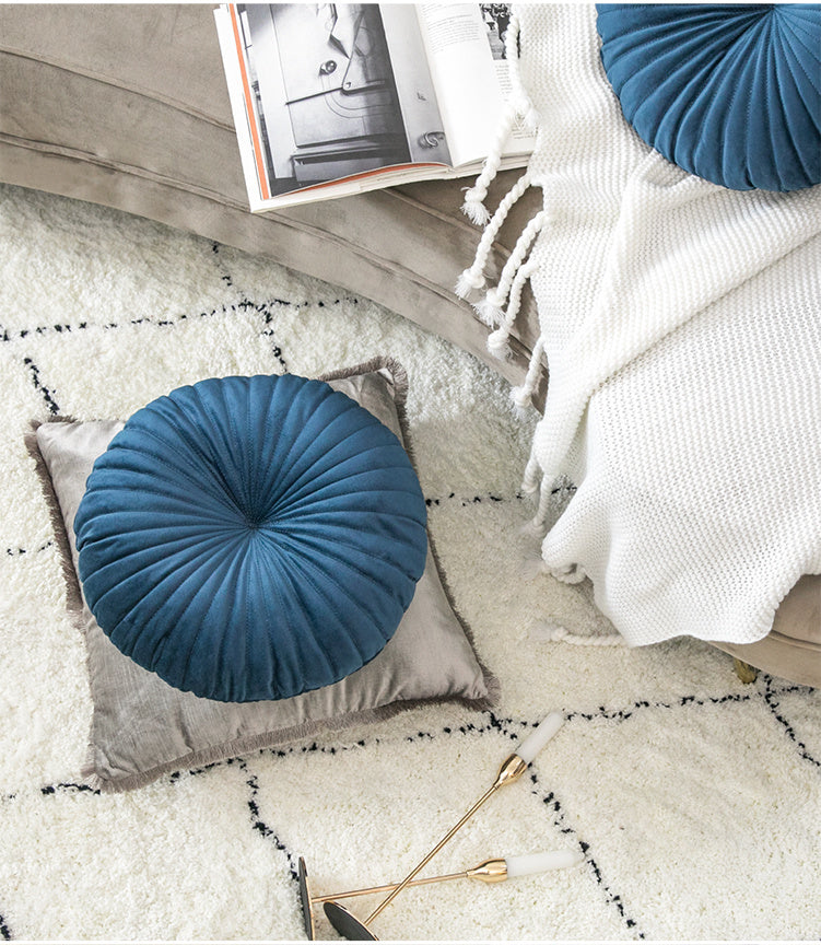 HKM-347027 Small Velvet Pumpkin Pillow - Nordic Style, Plush Material, 38x38 cm