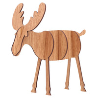 HKM-347027 Wooden Christmas Elk Ornaments - Handcrafted Holiday Decor