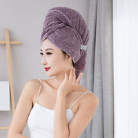 HKM-347155 Coral Fleece Quick-Drying Hair Drying Towel - Lightweight and Water-Absorbing, 60x100cm