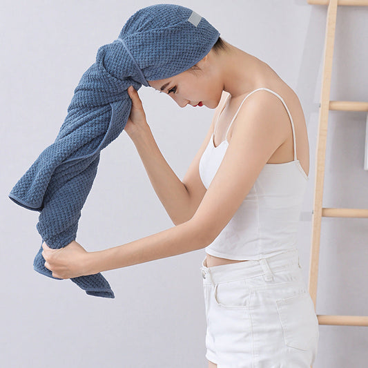 HKM-347155 Coral Fleece Quick-Drying Hair Drying Towel - Lightweight and Water-Absorbing, 60x100cm