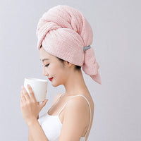 HKM-347155 Coral Fleece Quick-Drying Hair Drying Towel - Lightweight and Water-Absorbing, 60x100cm