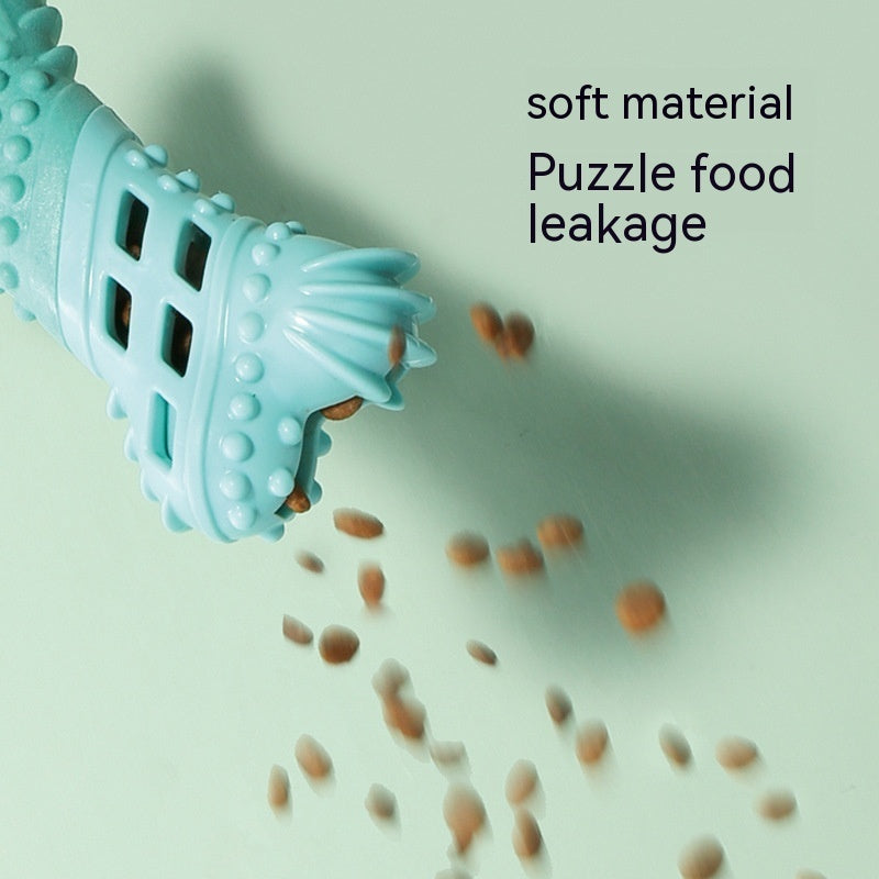 HKM-347219 Dog Toy with Food Leakage Feature - Molar Rod, Floating Crescent, Ball, and Bone for Teeth Cleaning and Grinding