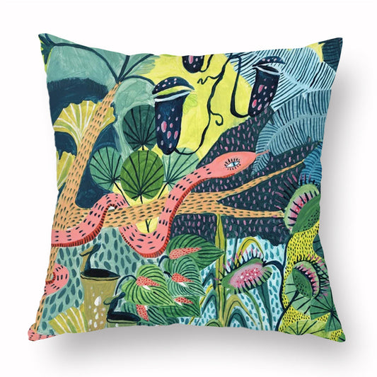 HKM-347283 Green Cartoon Whale Cushion Cover in Peach Skin, 45x45cm