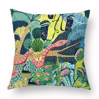 HKM-347283 Green Cartoon Whale Cushion Cover in Peach Skin, 45x45cm