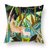 HKM-347283 Green Cartoon Whale Cushion Cover in Peach Skin, 45x45cm