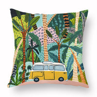 HKM-347283 Green Cartoon Whale Cushion Cover in Peach Skin, 45x45cm