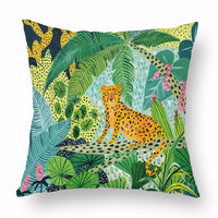 HKM-347283 Green Cartoon Whale Cushion Cover in Peach Skin, 45x45cm