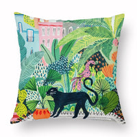 HKM-347283 Green Cartoon Whale Cushion Cover in Peach Skin, 45x45cm